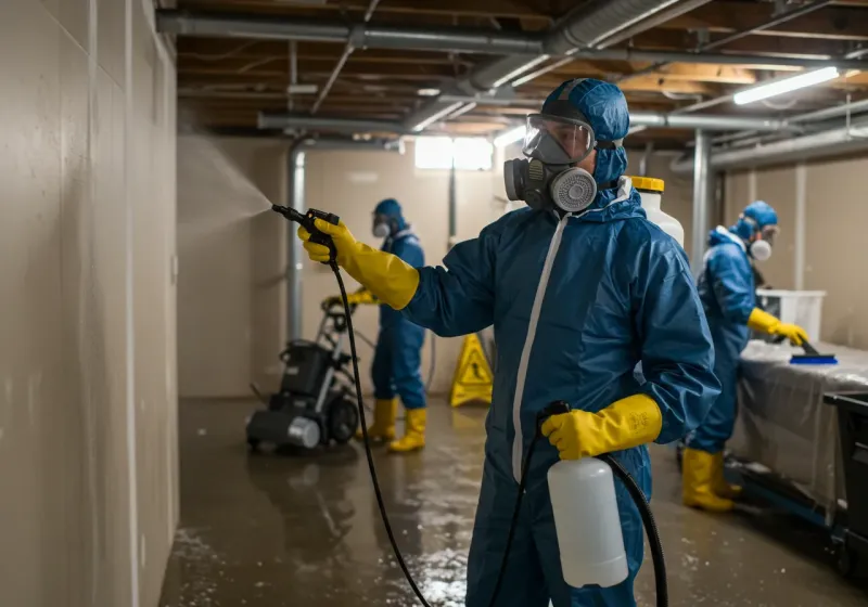 Basement Sanitization and Antimicrobial Treatment process in Spencer, IN