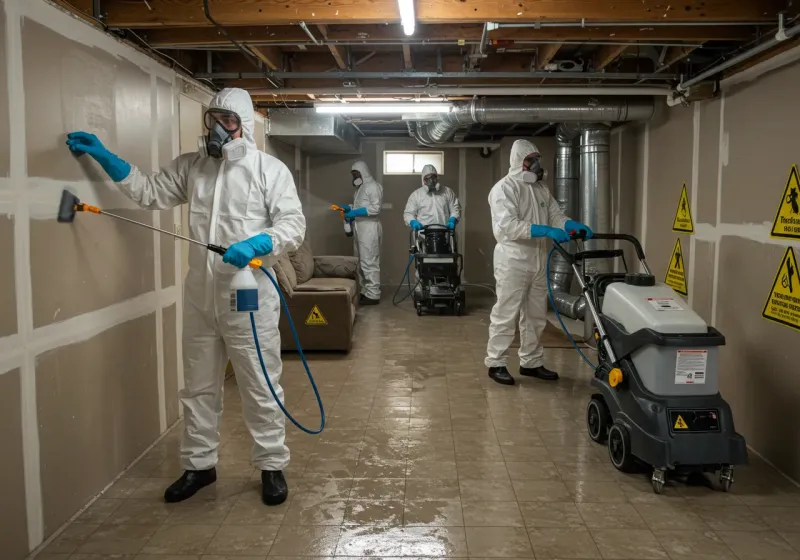 Basement Moisture Removal and Structural Drying process in Spencer, IN